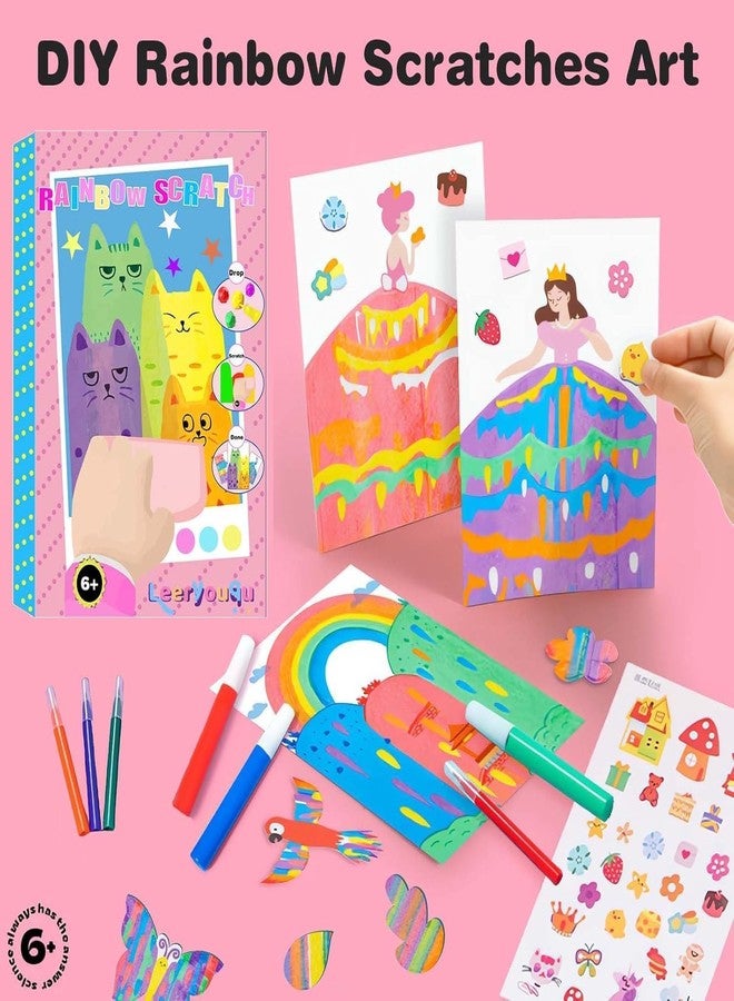 Amitasha Rainbow Scratch Art Painting Kit for Kids, Rainbow Scratch Squeeze Dot Magic Paper DIY Postcard Activity Set, Magic Dot Scratch Painting Gifts for Girls and Boys - Image 3